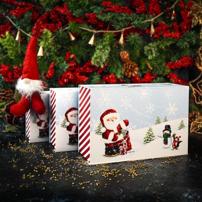 3 Pack Santa Magnetic Closing Gift Box and Products Set